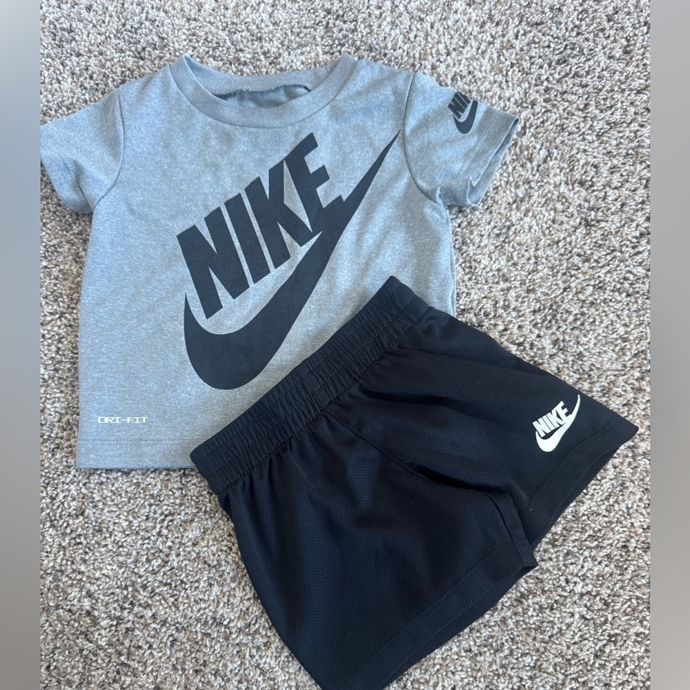 Nike Kids Black and White Logo Shorts